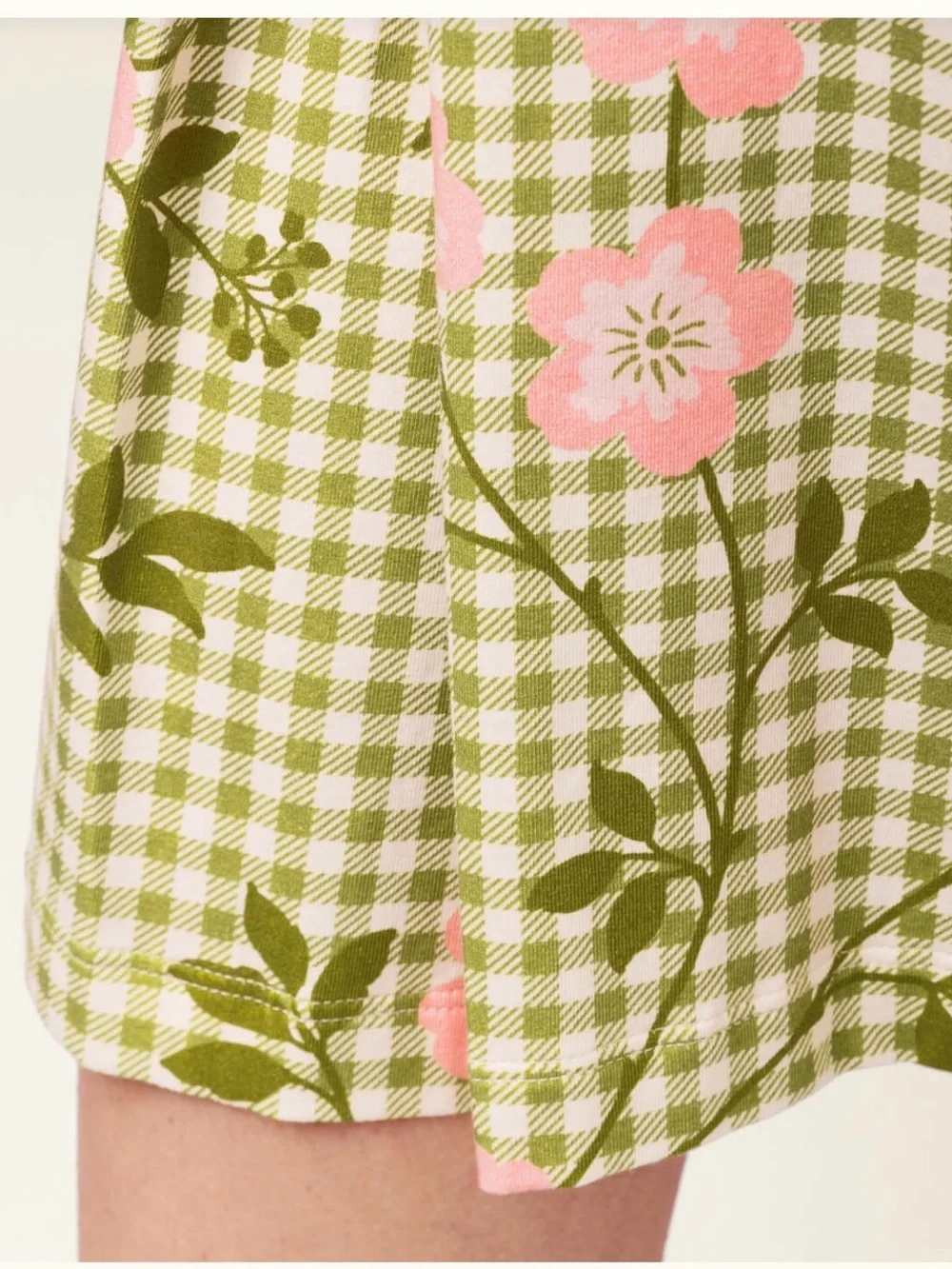 Spartina 449 Green Gingham Dress with Pink Floral Print - Picture 4 of 7